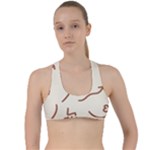 Abstract Arrow Sign Love Aesthetic Criss Cross Racerback Sports Bra