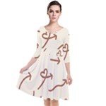 Abstract Arrow Sign Love Aesthetic Quarter Sleeve Waist Band Dress