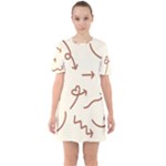 Abstract Arrow Sign Love Aesthetic Sixties Short Sleeve Mini Dress
