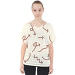Abstract Arrow Sign Love Aesthetic V-Neck Dolman Drape Top