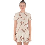 Abstract Arrow Sign Love Aesthetic Drop Hem Mini Chiffon Dress