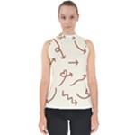 Abstract Arrow Sign Love Aesthetic Mock Neck Shell Top