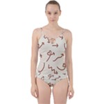 Abstract Arrow Sign Love Aesthetic Cut Out Top Tankini Set