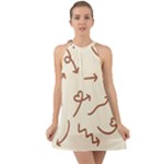 Abstract Arrow Sign Love Aesthetic Halter Tie Back Chiffon Dress