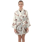 Abstract Arrow Sign Love Aesthetic Long Sleeve Satin Kimono