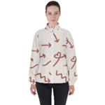 Abstract Arrow Sign Love Aesthetic Women s High Neck Windbreaker
