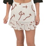 Abstract Arrow Sign Love Aesthetic Fishtail Mini Chiffon Skirt