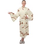 Abstract Arrow Sign Love Aesthetic Maxi Velvet Kimono