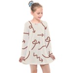 Abstract Arrow Sign Love Aesthetic Kids  Long Sleeve Dress