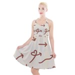 Abstract Arrow Sign Love Aesthetic Halter Party Swing Dress 