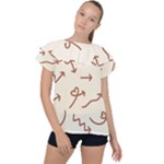 Abstract Arrow Sign Love Aesthetic Ruffle Collar Chiffon Blouse