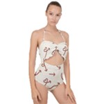 Abstract Arrow Sign Love Aesthetic Scallop Top Cut Out Swimsuit