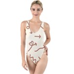 Abstract Arrow Sign Love Aesthetic High Leg Strappy Swimsuit