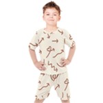 Abstract Arrow Sign Love Aesthetic Kids  T-Shirt and Shorts Set