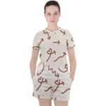 Abstract Arrow Sign Love Aesthetic Women s T-Shirt and Shorts Set