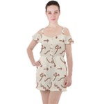 Abstract Arrow Sign Love Aesthetic Ruffle Cut Out Chiffon Playsuit