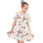 Abstract Arrow Sign Love Aesthetic Kids  Short Sleeve Shirt Dress