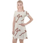 Abstract Arrow Sign Love Aesthetic Cap Sleeve Velour Dress 