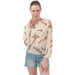 Abstract Arrow Sign Love Aesthetic Banded Bottom Chiffon Top