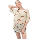 Abstract Arrow Sign Love Aesthetic Oversized Chiffon Top