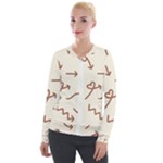 Abstract Arrow Sign Love Aesthetic Velvet Zip Up Jacket