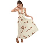 Abstract Arrow Sign Love Aesthetic Backless Maxi Beach Dress