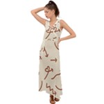 Abstract Arrow Sign Love Aesthetic V-Neck Chiffon Maxi Dress