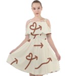 Abstract Arrow Sign Love Aesthetic Cut Out Shoulders Chiffon Dress
