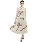 Abstract Arrow Sign Love Aesthetic Round Neck Boho Dress