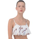 Abstract Arrow Sign Love Aesthetic Frill Bikini Top