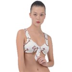 Abstract Arrow Sign Love Aesthetic Front Tie Bikini Top