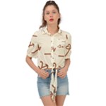 Abstract Arrow Sign Love Aesthetic Tie Front Shirt 