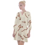 Abstract Arrow Sign Love Aesthetic Open Neck Shift Dress