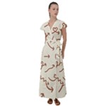 Abstract Arrow Sign Love Aesthetic Flutter Sleeve Maxi Dress