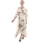 Abstract Arrow Sign Love Aesthetic Quarter Sleeve Wrap Front Maxi Dress
