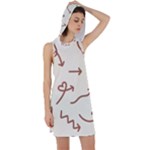 Abstract Arrow Sign Love Aesthetic Racer Back Hoodie Dress