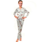 Abstract Arrow Sign Love Aesthetic Kids  Satin Long Sleeve Pajamas Set