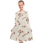Abstract Arrow Sign Love Aesthetic Kids  Midi Sailor Dress