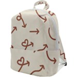 Abstract Arrow Sign Love Aesthetic Zip Up Backpack
