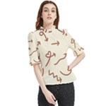 Abstract Arrow Sign Love Aesthetic Frill Neck Blouse