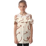Abstract Arrow Sign Love Aesthetic Fold Over Open Sleeve Top