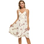 Abstract Arrow Sign Love Aesthetic Sleeveless Tie Front Chiffon Dress