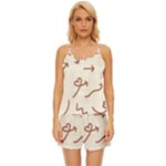 Abstract Arrow Sign Love Aesthetic Satin Pajama Short Set