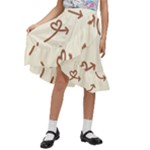 Abstract Arrow Sign Love Aesthetic Kids  Ruffle Flared Wrap Midi Skirt
