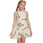 Abstract Arrow Sign Love Aesthetic Kids  Halter Collar Waist Tie Chiffon Dress
