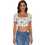 Abstract Arrow Sign Love Aesthetic Short Sleeve Square Neckline Crop Top 