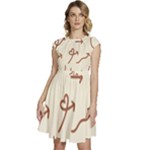 Abstract Arrow Sign Love Aesthetic Cap Sleeve High Waist Dress