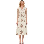 Abstract Arrow Sign Love Aesthetic V-Neck Drawstring Shoulder Sleeveless Maxi Dress