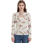 Abstract Arrow Sign Love Aesthetic Women s Cut Out Long Sleeve T-Shirt