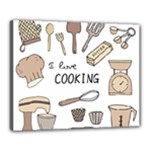 I Love Cooking Baking Utensils Knife Canvas 20  x 16  (Stretched)